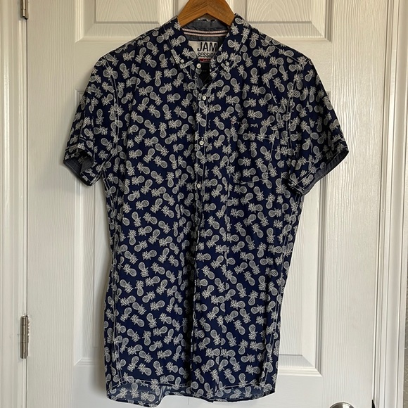 Pineapple Print Casual Dress Shirt - Picture 1 of 5